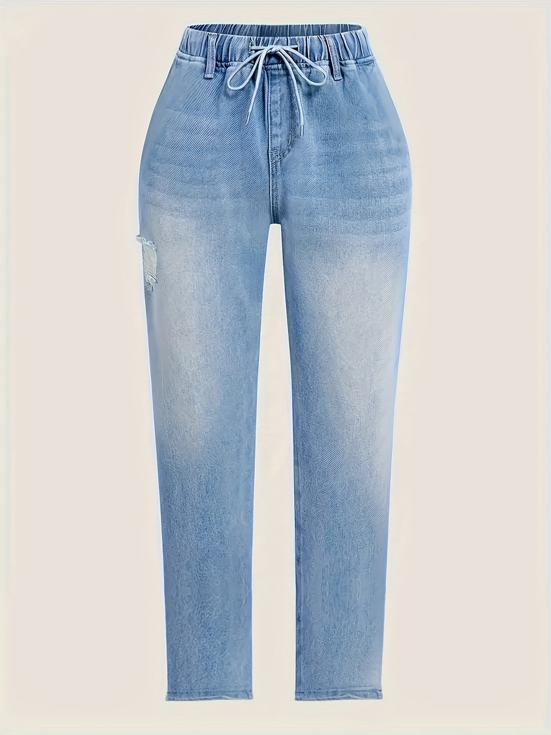 Denim Skinny Jeans – Trekkoord Taille & Flexibele Pasvorm