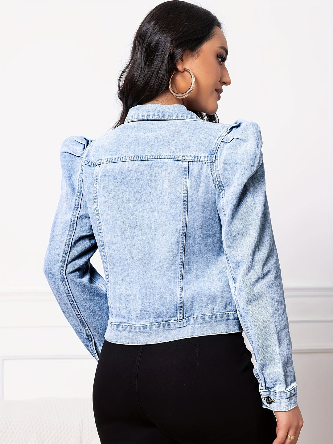 Denim jack - knoopdetail & niet-elastische stof