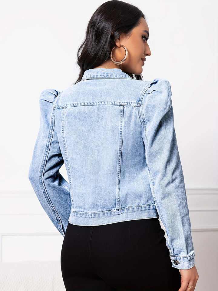 Denim jack - knoopdetail & niet-elastische stof
