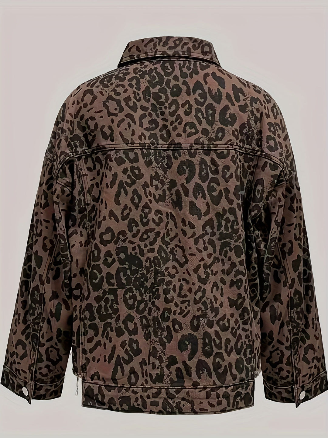 Denim jack - luipaardprint & asymmetrische zoom