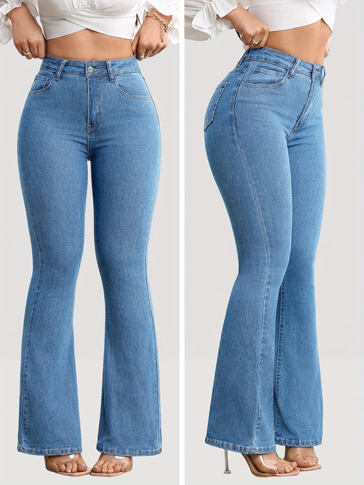Denimmix Jeans – Hoge Taille Flare & Flexibele Vorm