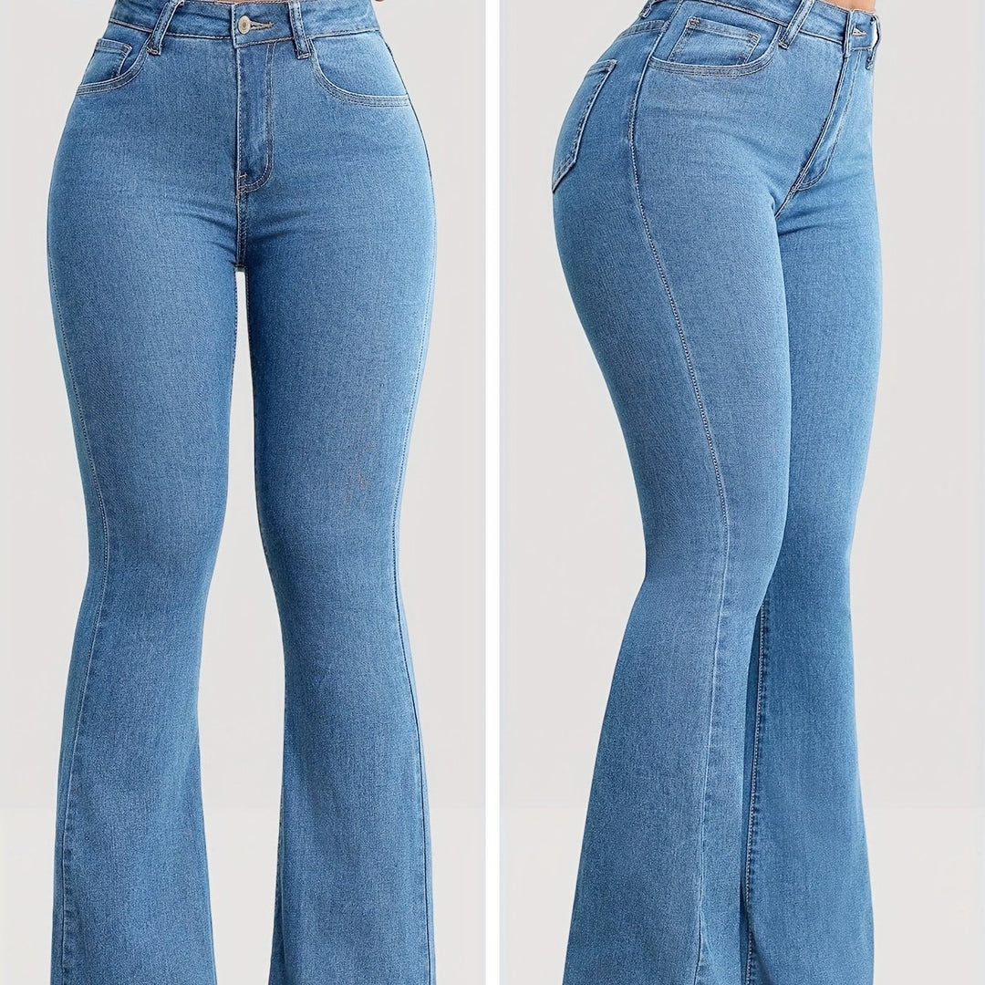 Denimmix Jeans – Hoge Taille Flare & Flexibele Vorm