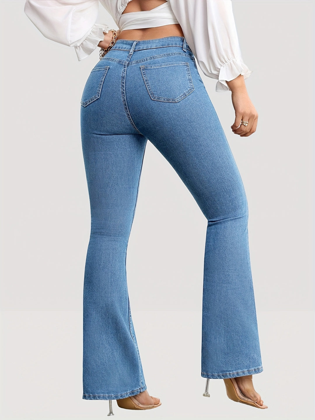 Denimmix Jeans – Hoge Taille Flare & Flexibele Vorm