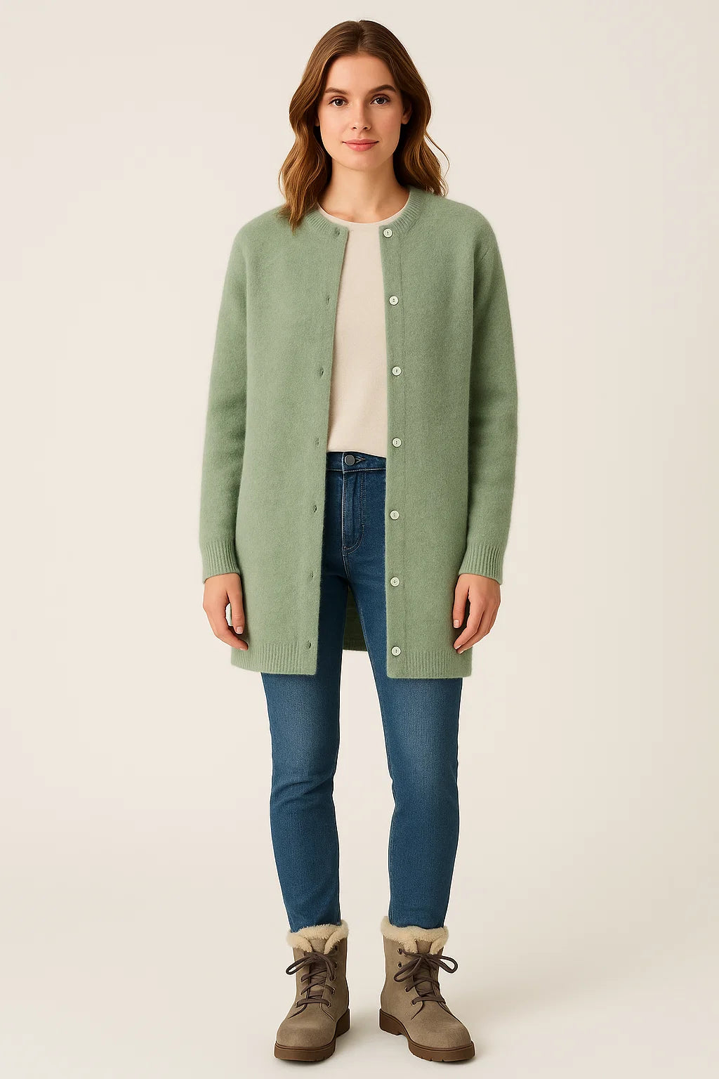 Dielle - Vest van wol en mohair