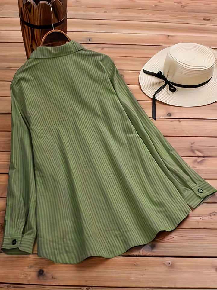 Effen Blouse met Zijknopen - Opgerolde Mouwen & Opaque Pasvorm