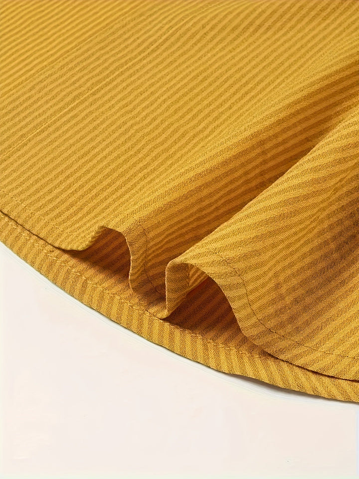 Effen Blouse met Zijknopen - Opgerolde Mouwen & Opaque Pasvorm