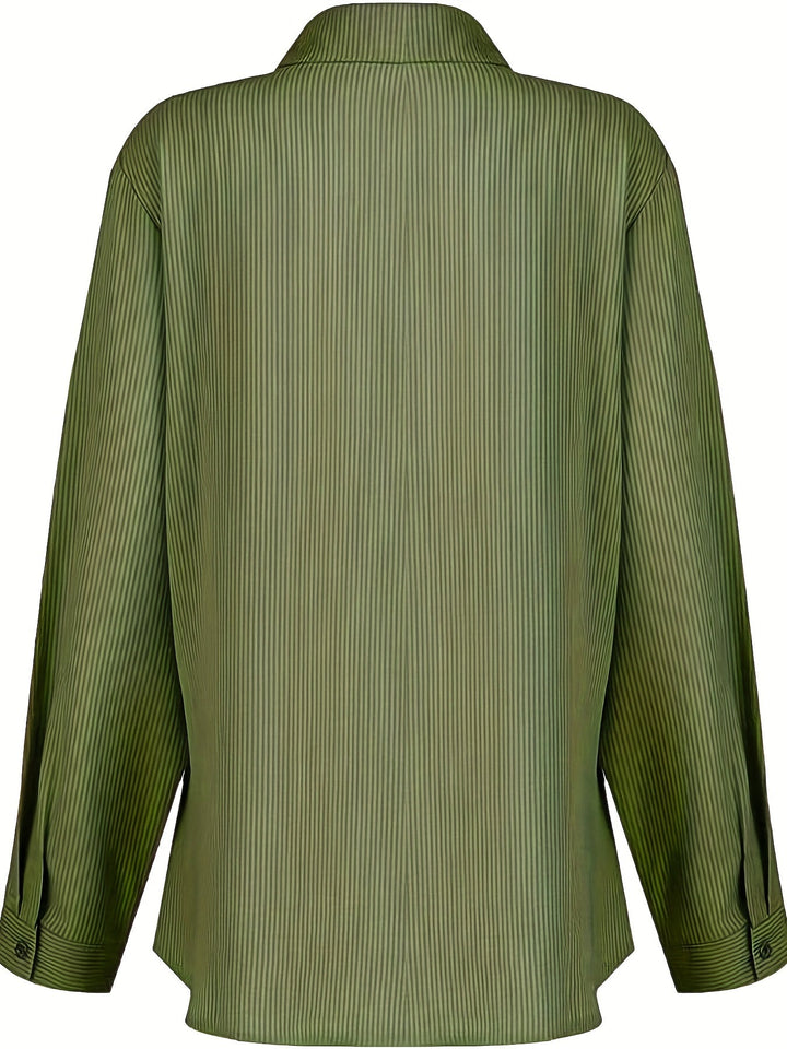 Effen Blouse met Zijknopen - Opgerolde Mouwen & Opaque Pasvorm