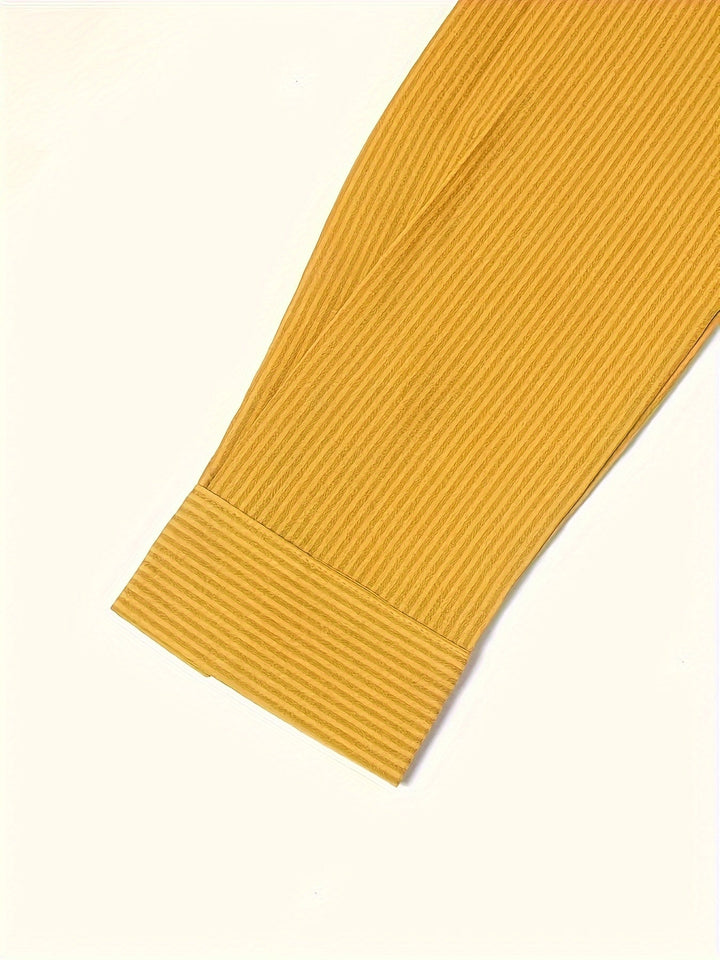 Effen Blouse met Zijknopen - Opgerolde Mouwen & Opaque Pasvorm