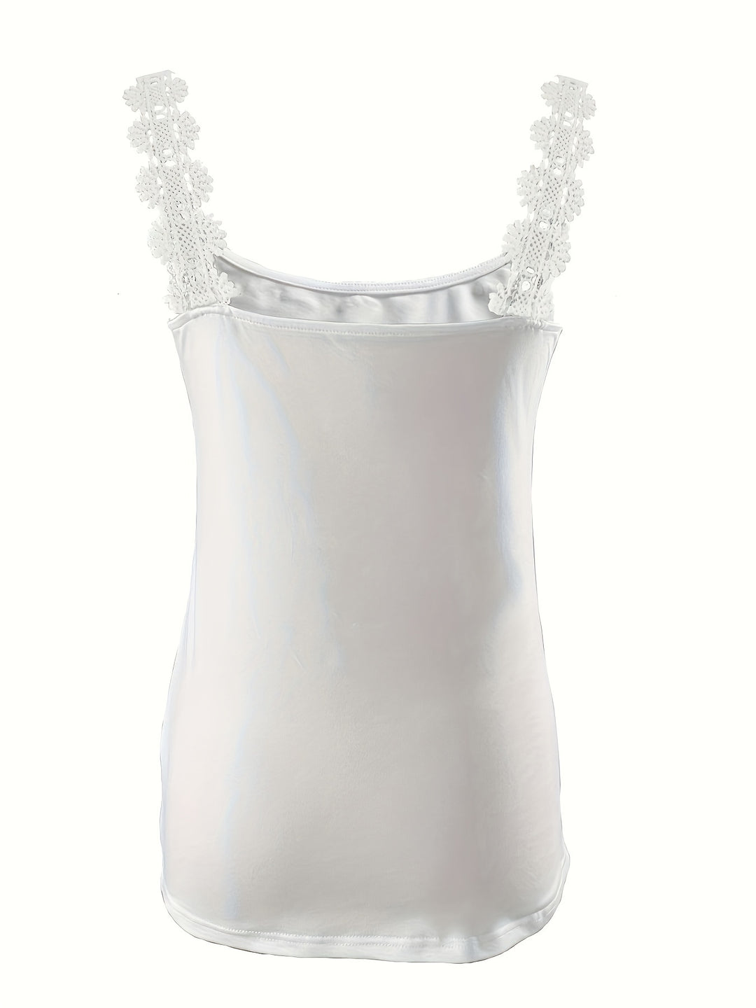 Effen Kleur Kanten Bandtop – Mouwloos Ontwerp & Flexibele Pasvorm
