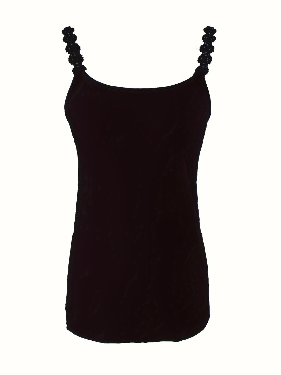 Effen Kleur Kanten Bandtop – Mouwloos Ontwerp & Flexibele Pasvorm