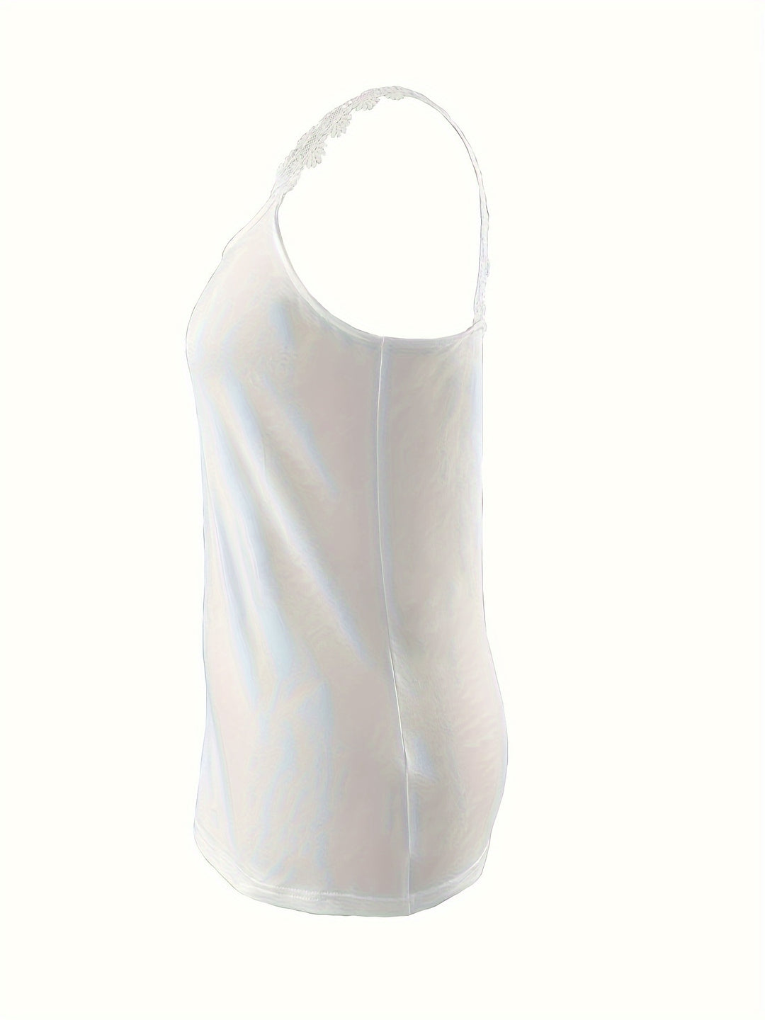 Effen Kleur Kanten Bandtop – Mouwloos Ontwerp & Flexibele Pasvorm