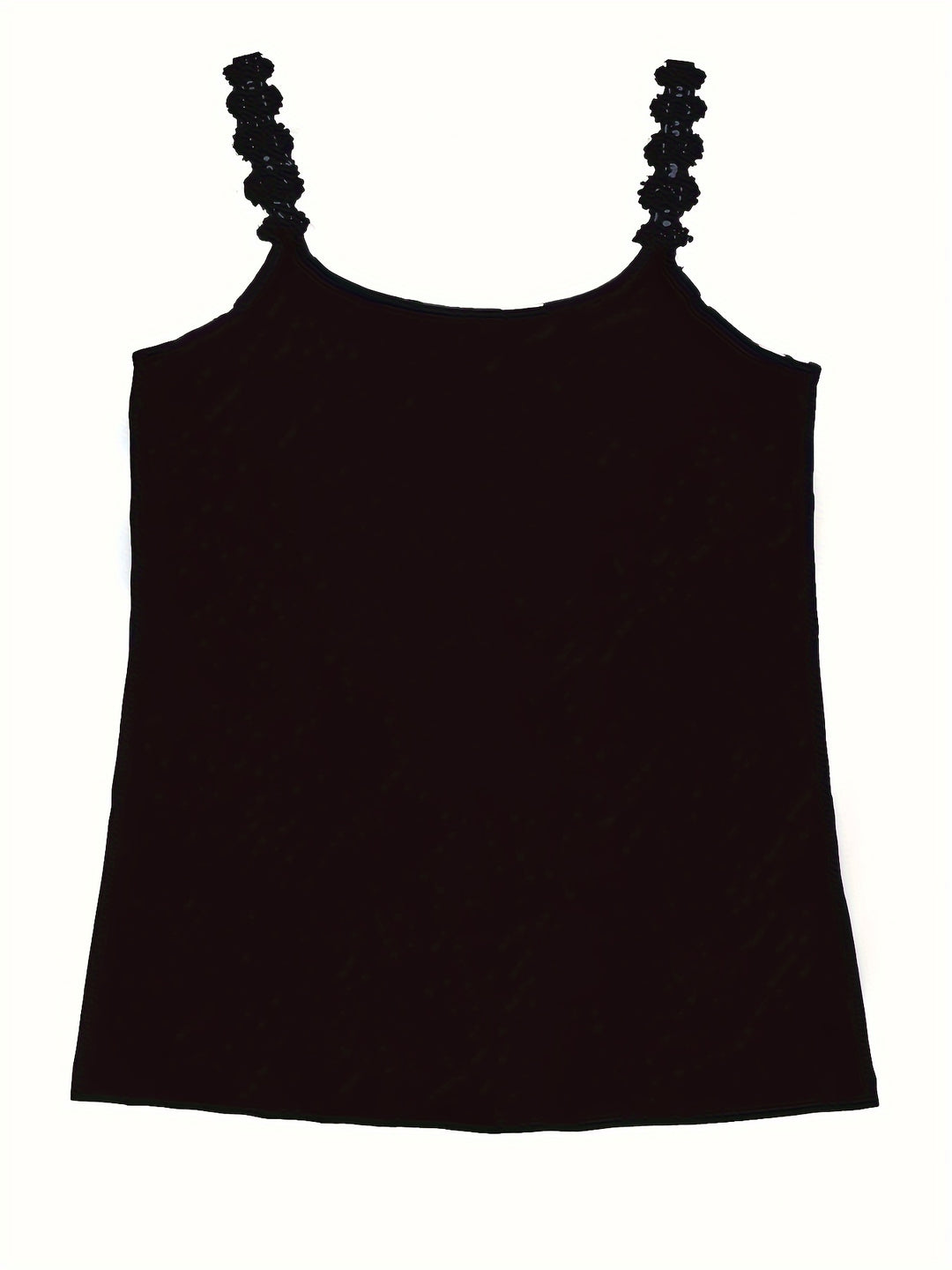 Effen Kleur Kanten Bandtop – Mouwloos Ontwerp & Flexibele Pasvorm