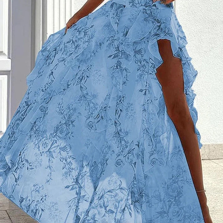 Elegante Baljurk - Off-Shoulder Ontwerp & Zijslit met Bloemenkant