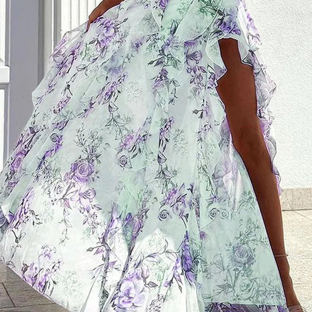 Elegante Baljurk - Off-Shoulder Ontwerp & Zijslit met Bloemenkant