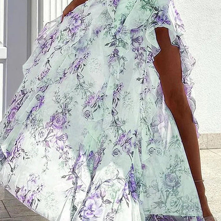 Elegante Baljurk - Off-Shoulder Ontwerp & Zijslit met Bloemenkant