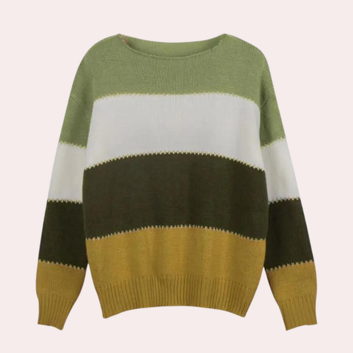 Elegante Gestreepte Gebreide Trui voor Dames