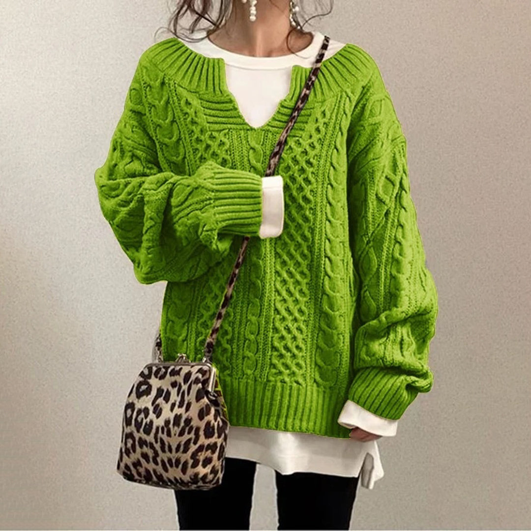 Elegante V-Hals Katoenen Trui Dames