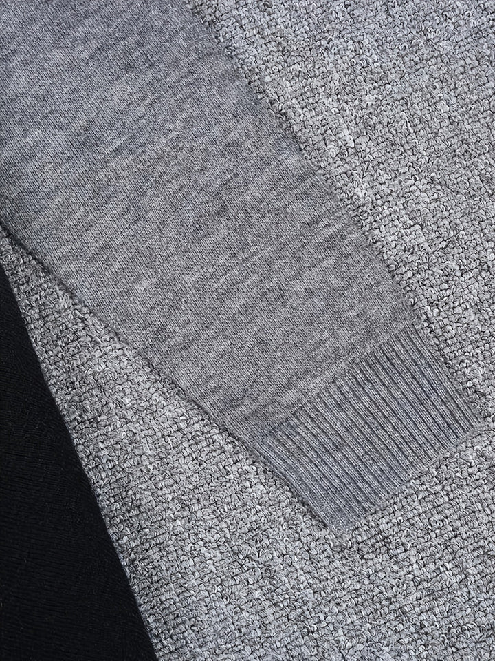Elegante V-hals Trui met Kleurblok en Kant