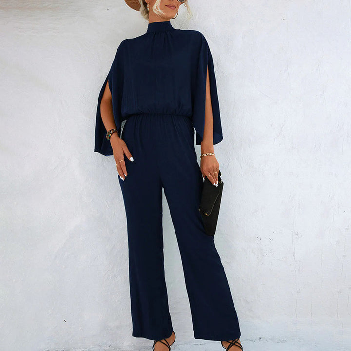 Elegante jumpsuit - Wijde Benen & Uitsnijdende Mouwen met Zakken