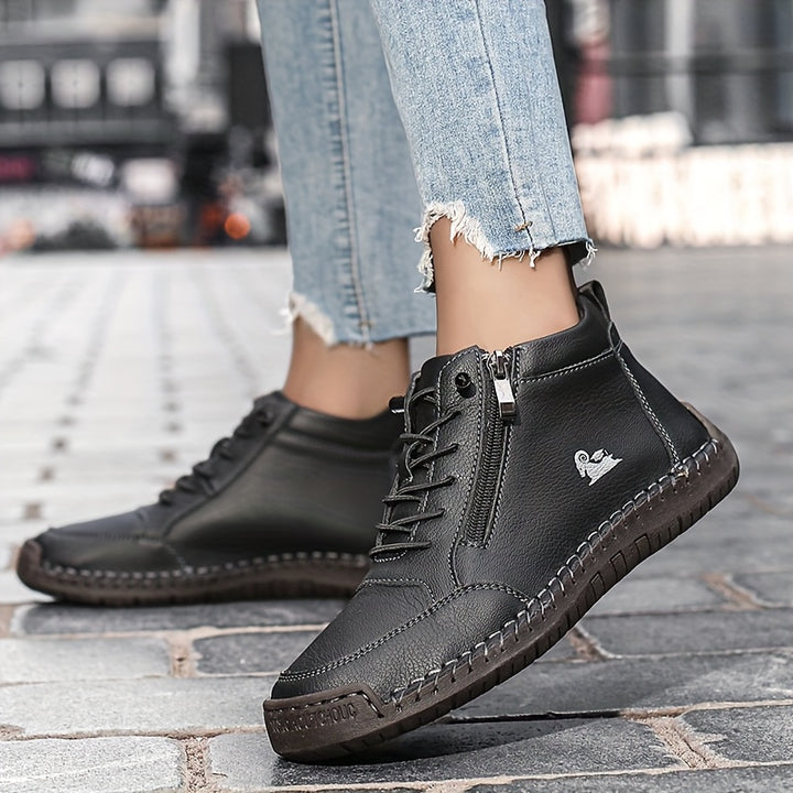 Enkellaars Mid Top – Zijrits En Veters Voor Snel Aan En Uit