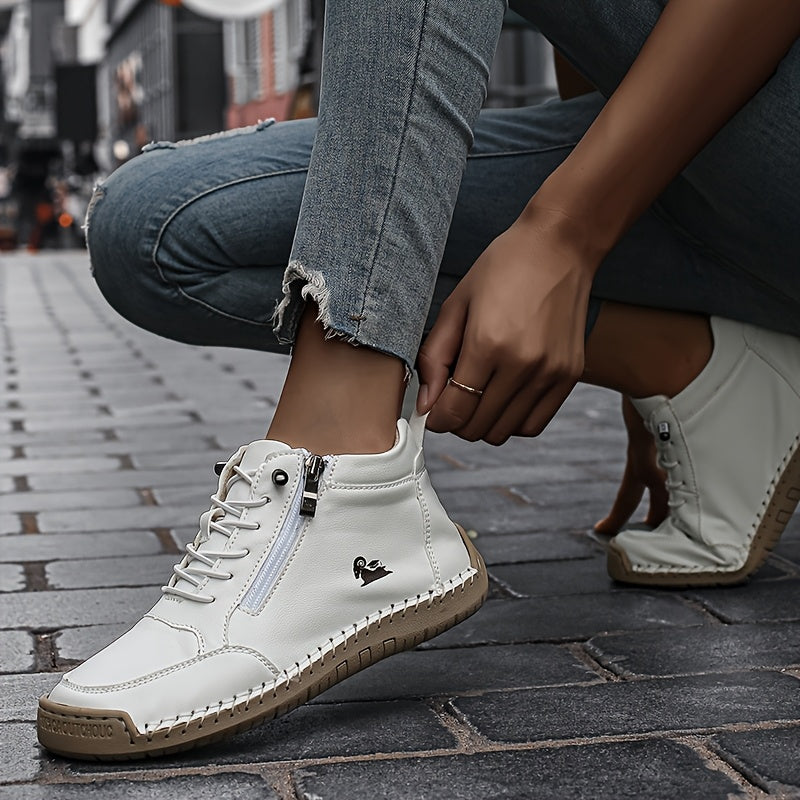 Enkellaars Mid Top – Zijrits En Veters Voor Snel Aan En Uit