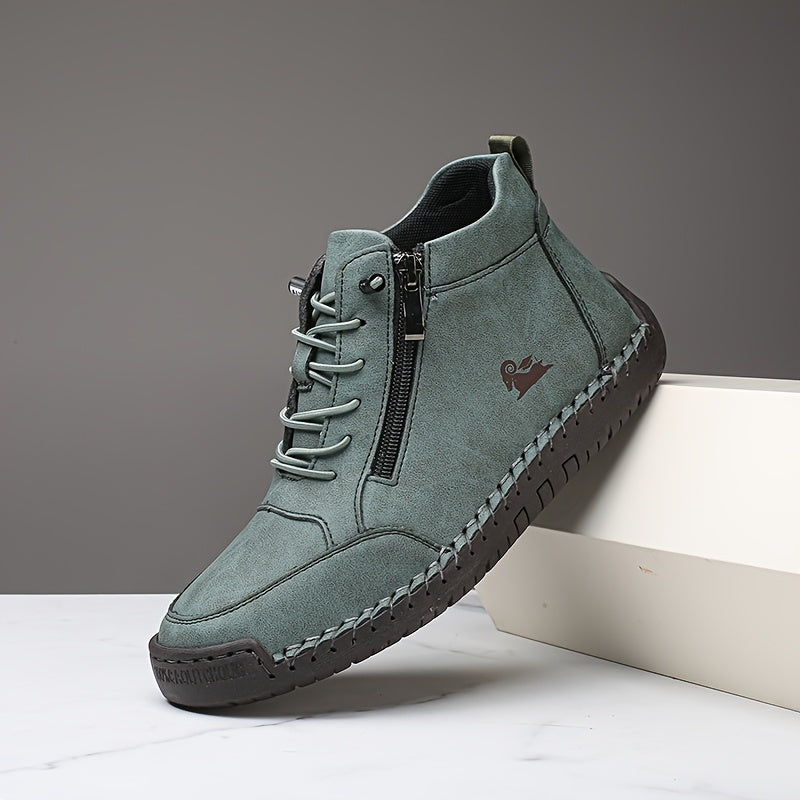 Enkellaars Mid Top – Zijrits En Veters Voor Snel Aan En Uit