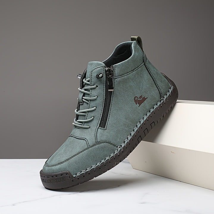 Enkellaars Mid Top – Zijrits En Veters Voor Snel Aan En Uit