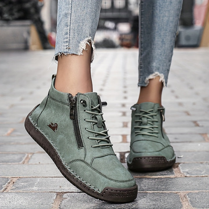 Enkellaars Mid Top – Zijrits En Veters Voor Snel Aan En Uit