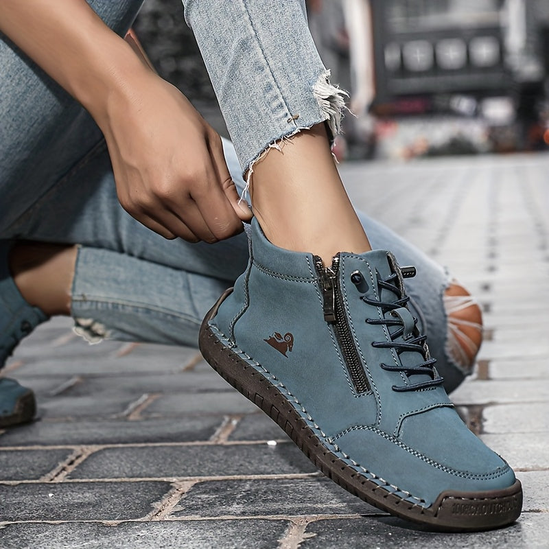 Enkellaars Mid Top – Zijrits En Veters Voor Snel Aan En Uit