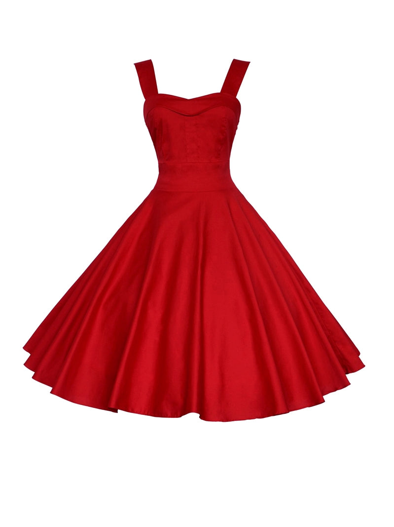 Europese En Amerikaanse Retro Jurk – Hoge Taille & Ruime Pasvorm