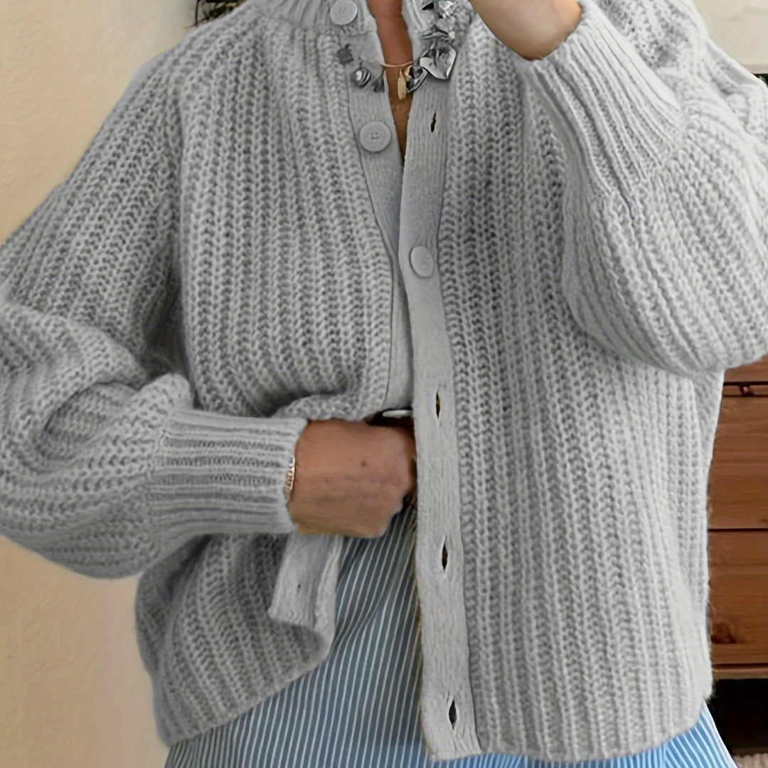 Gebreide Cardigan – Knoopsluiting & Lange Mouwen