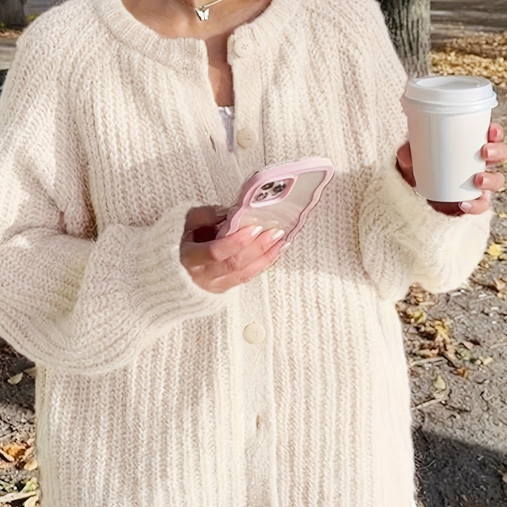 Gebreide Cardigan – Knoopsluiting & Lange Mouwen