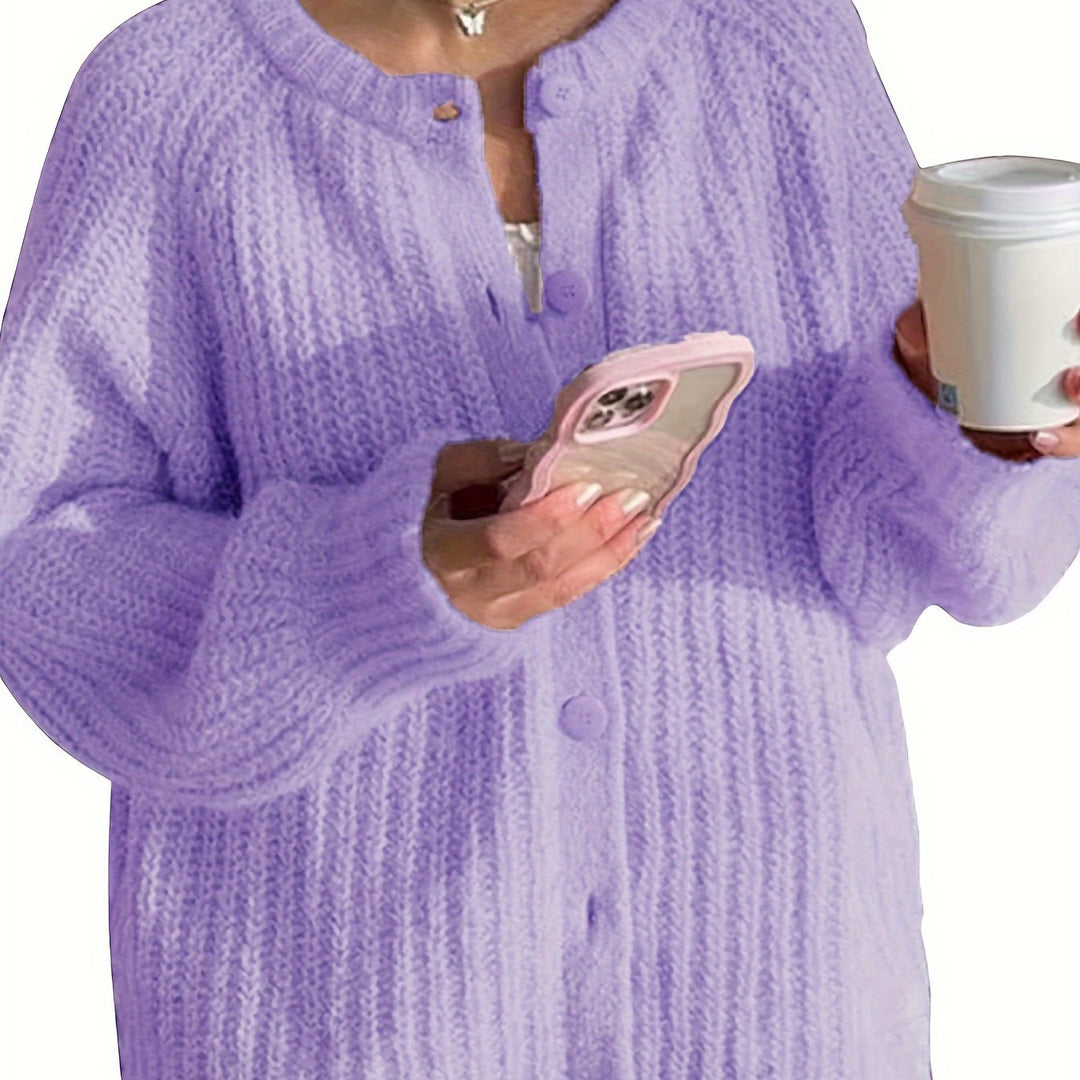 Gebreide Cardigan – Knoopsluiting & Lange Mouwen