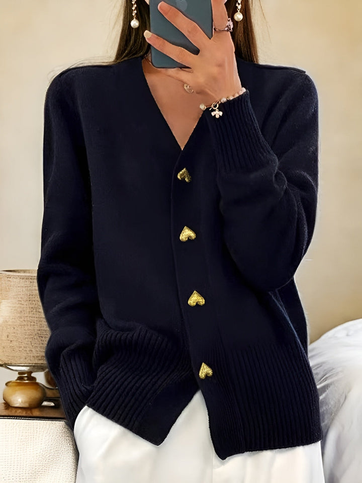 Gebreide Cardigan – Wolmix Structuur & Knoopsluiting