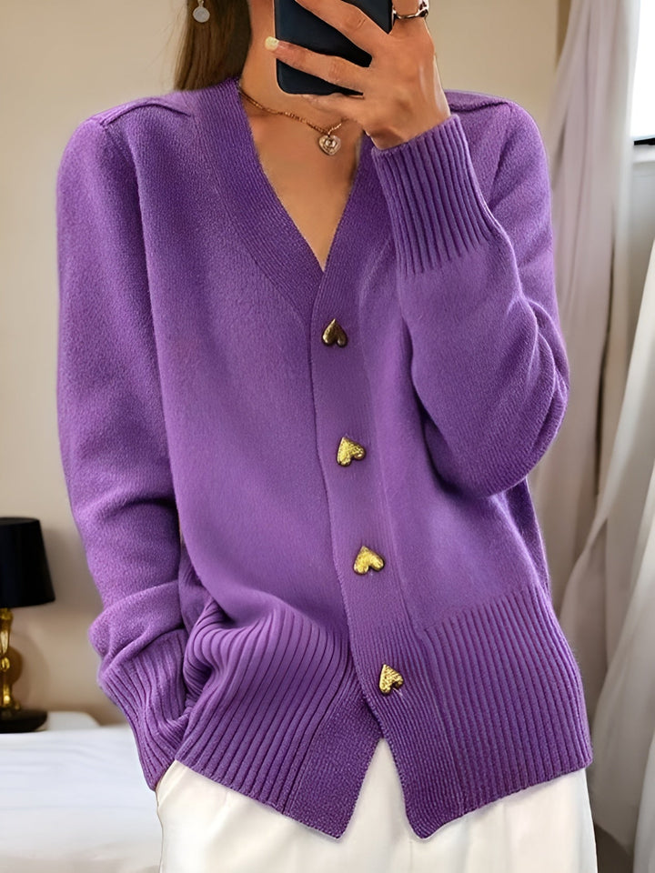 Gebreide Cardigan – Wolmix Structuur & Knoopsluiting