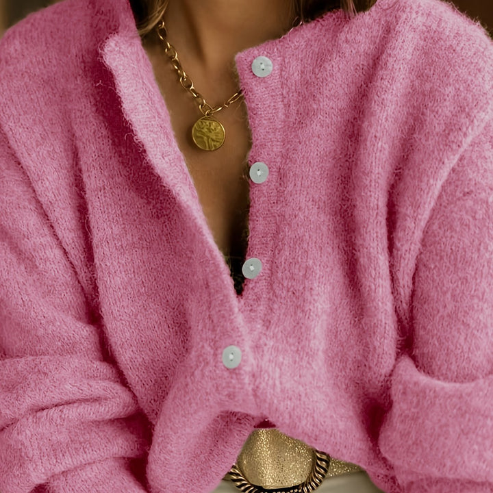 Gebreide Katoenmix Cardigan – Knoopsluiting En Losse Pas