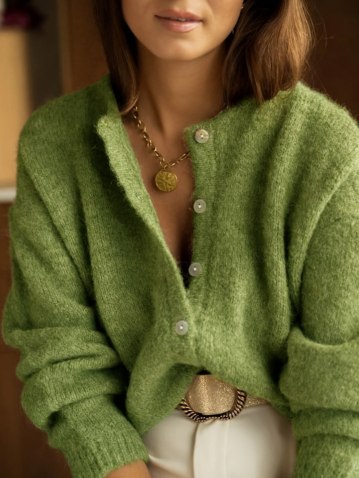 Gebreide Katoenmix Cardigan – Knoopsluiting En Losse Pas