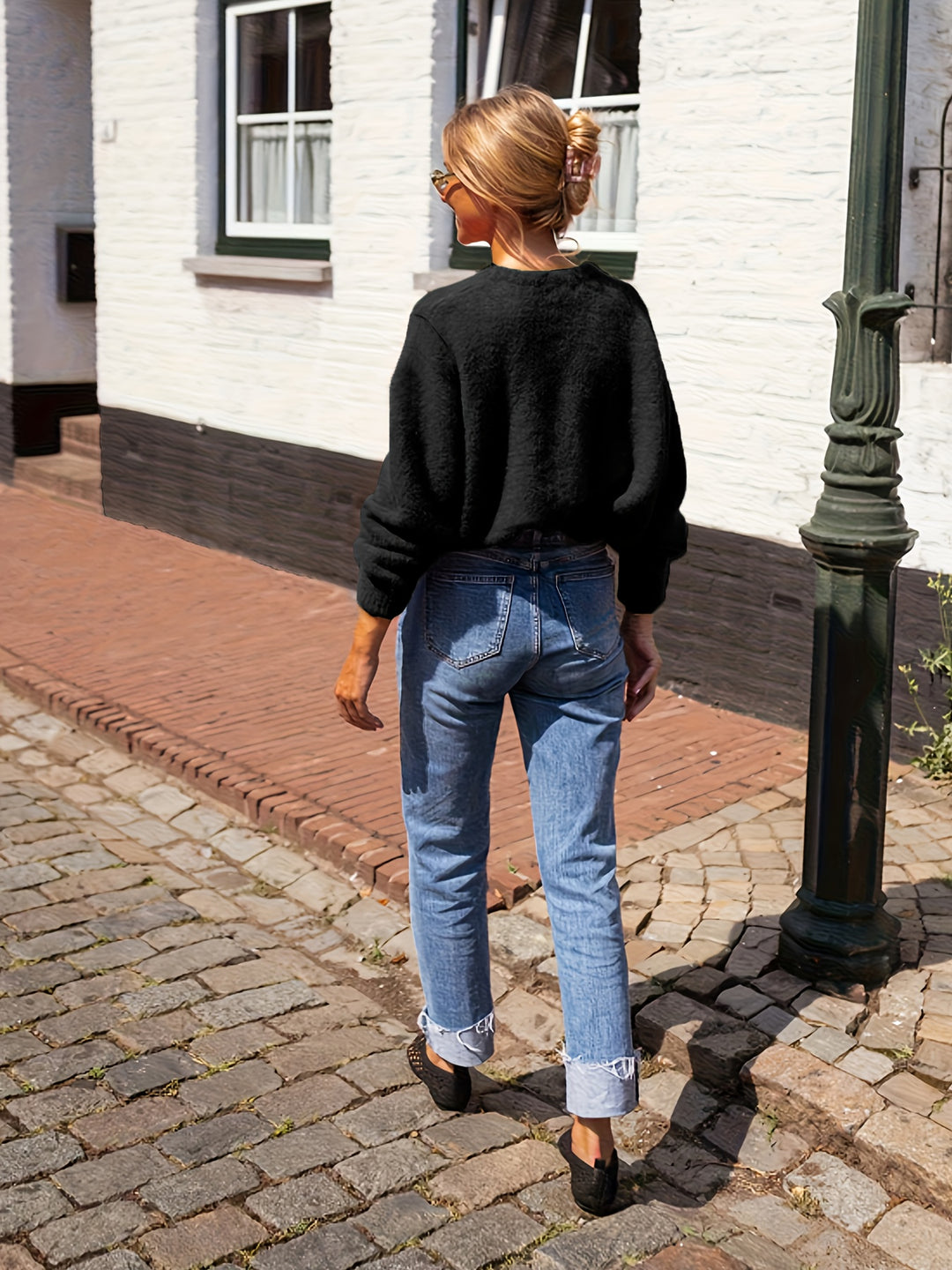 Gebreide Katoenmix Cardigan – Knoopsluiting En Losse Pas