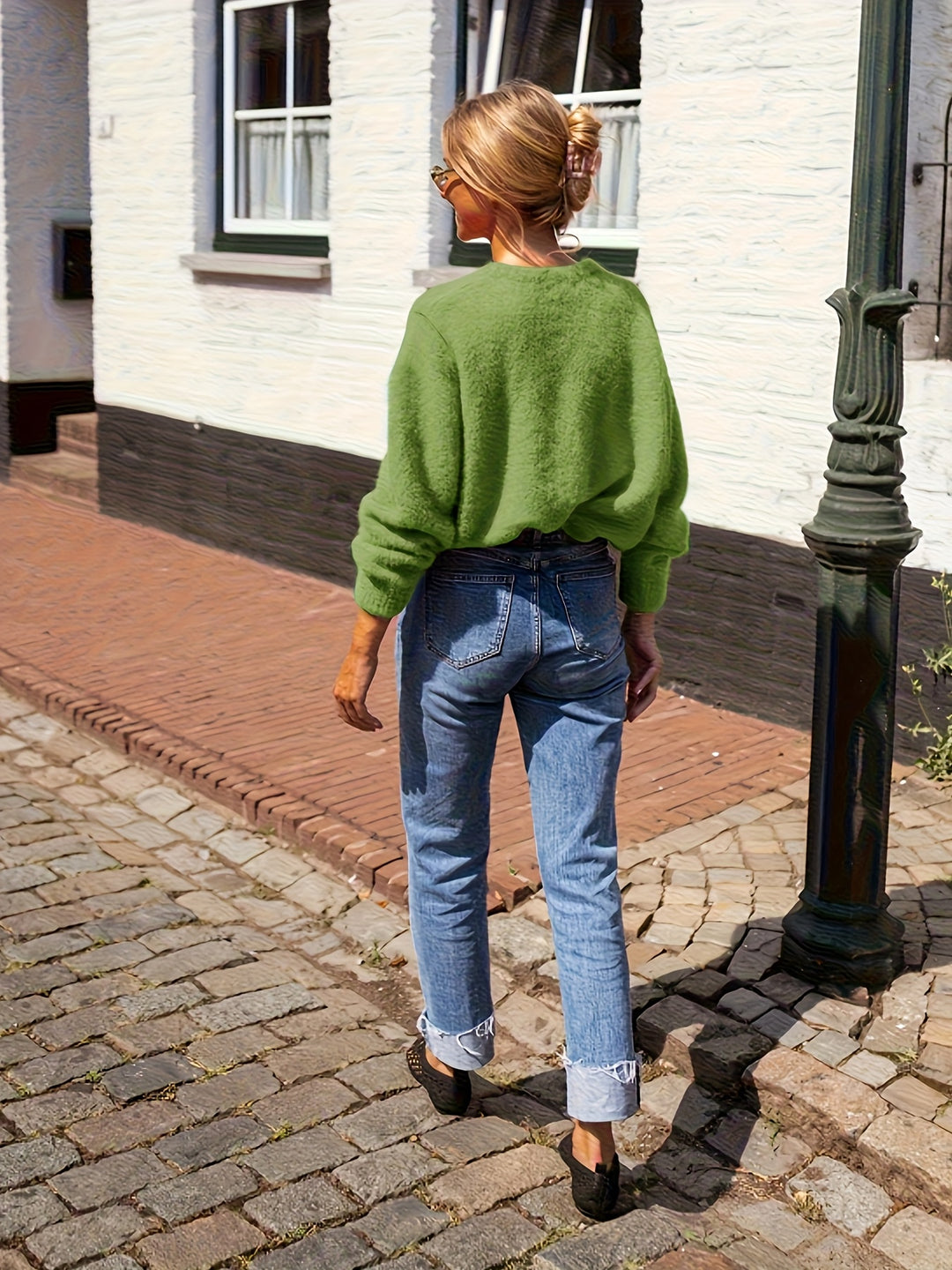 Gebreide Katoenmix Cardigan – Knoopsluiting En Losse Pas