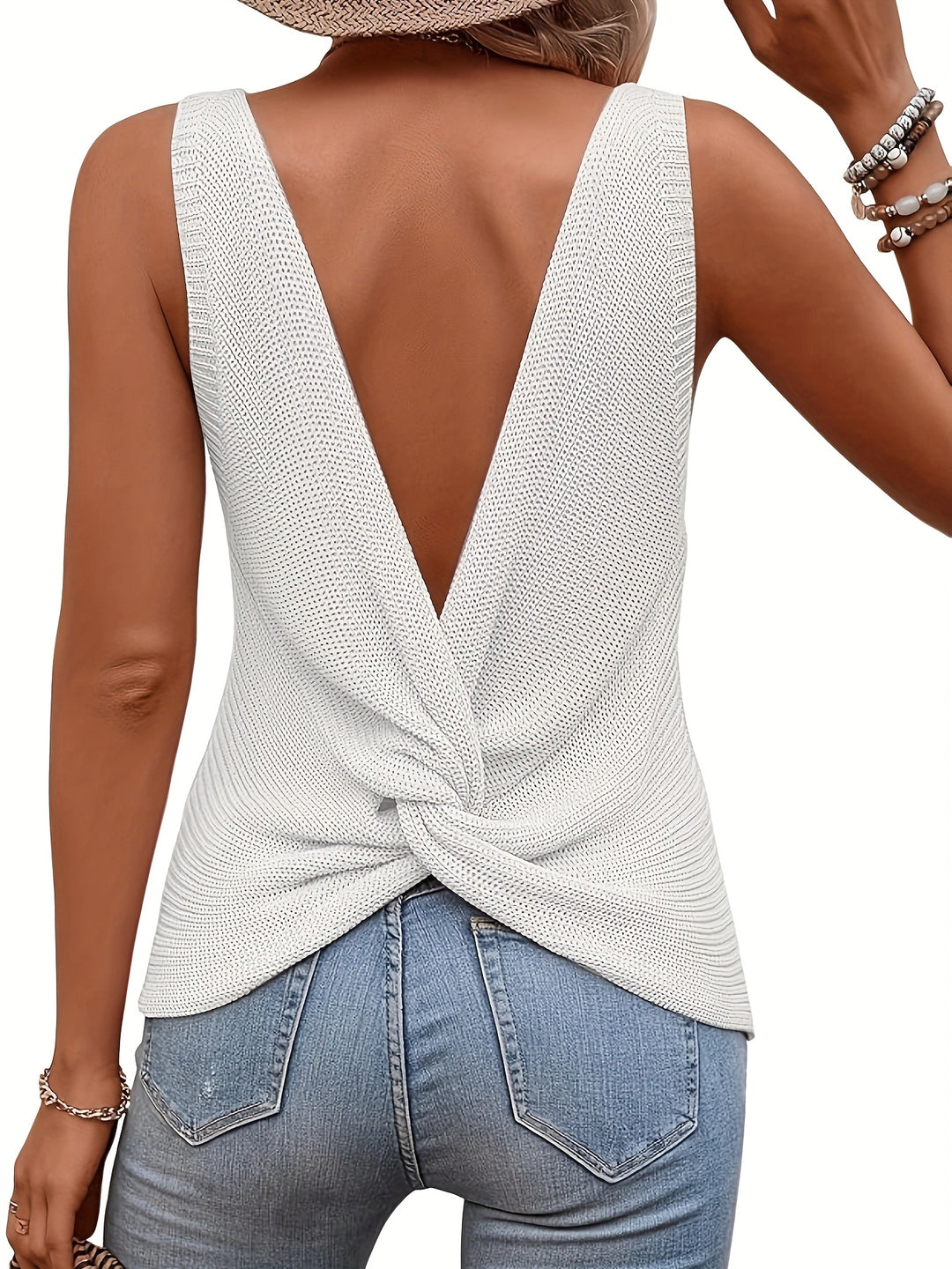 Gebreide Pullover Trui – V-hals & Licht Elastische Stof