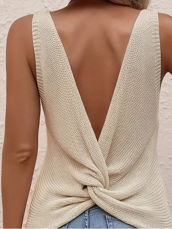 Gebreide Pullover Trui – V-hals & Licht Elastische Stof