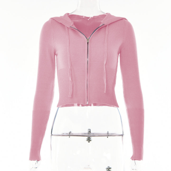 Gebreide Set – Ritsvest Met Capuchon En Hoge Taille Broek