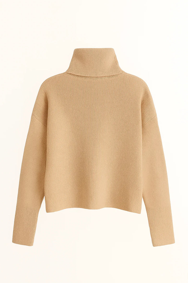 Gebreide Trui – Colkraag & Knoopdetail Mouwen
