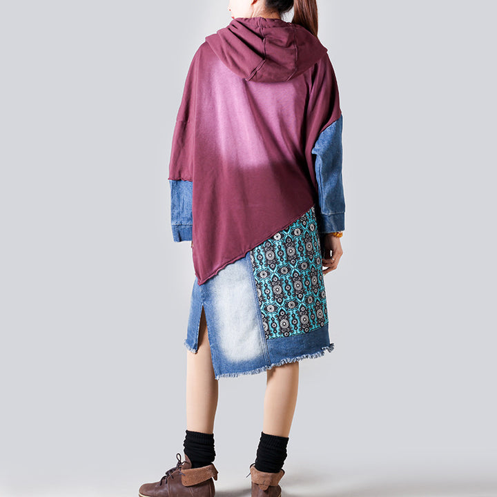 Gebreide Trui – Patchwork Ontwerp & Mid-lange Mouwen