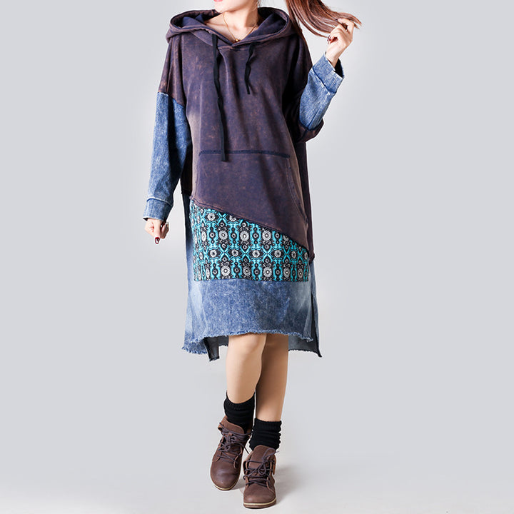 Gebreide Trui – Patchwork Ontwerp & Mid-lange Mouwen