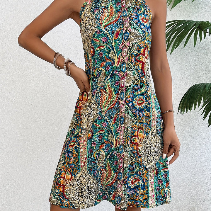Geplooide Jurk – Bloemenprint & Mouwloos Ontwerp
