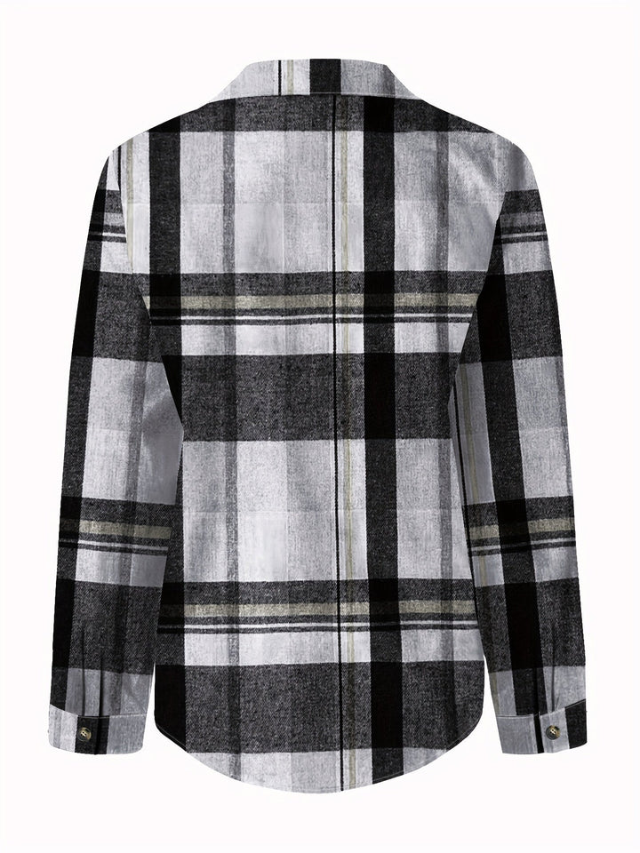 Geruite Overhemd Met Knopen - Polo Kraag En Sluiting Design