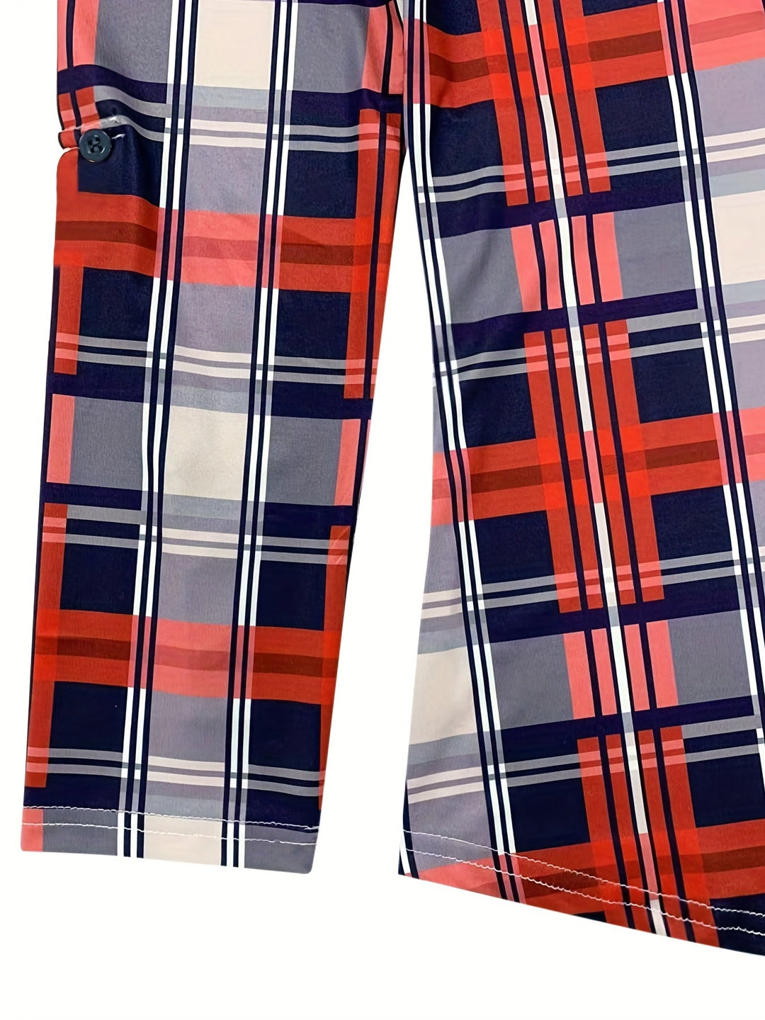 Geruite Trekkoord Blouse - V-Hals Ontwerp en Lange Mouwen