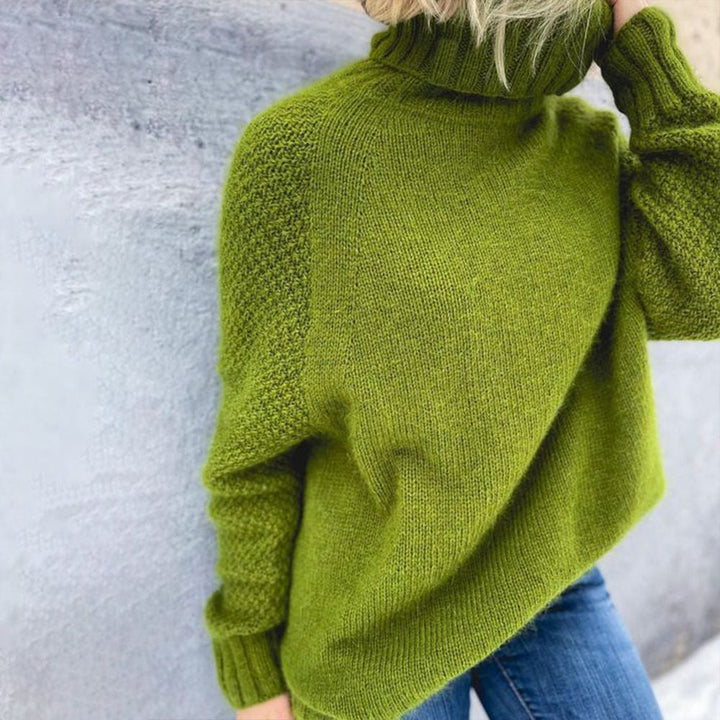 Harlott - Grasgroene oversized gebreide coltrui