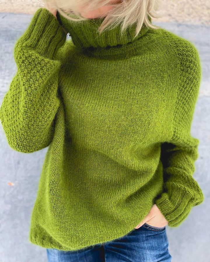 Harlott - Grasgroene oversized gebreide coltrui